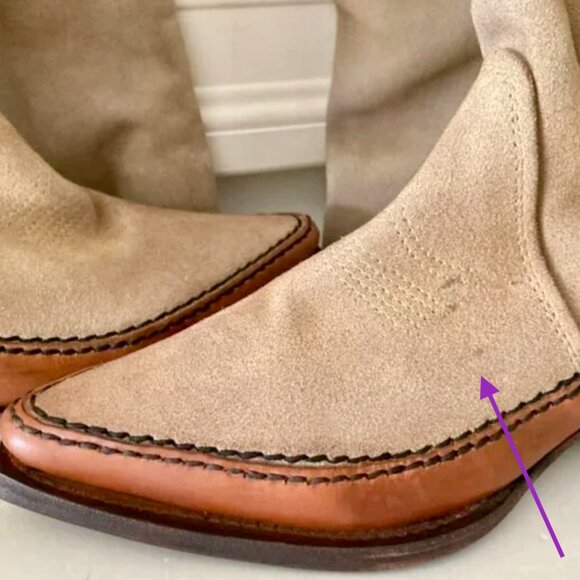 Free People Sterling Western Tall Boots | Tan Suede | Size 37 / US 7 - Picture 7 of 16